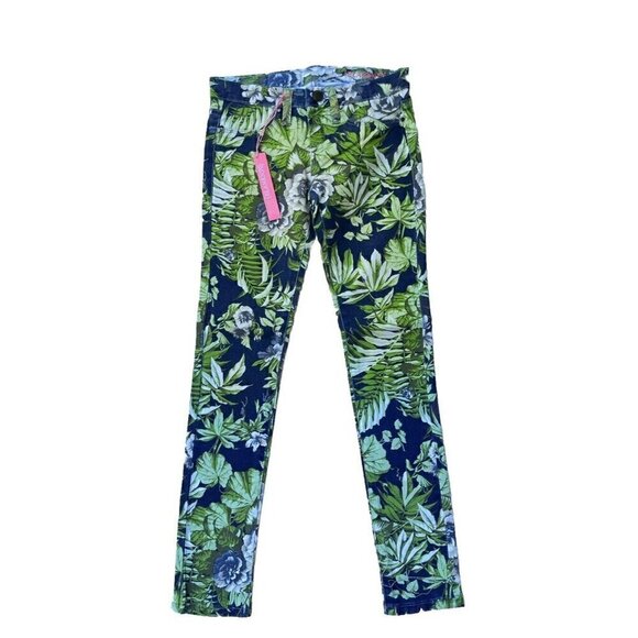 BLANKNYC Girls Spray on Slim Skinny Floral Printed Jeans Jeggings - Picture 14 of 15